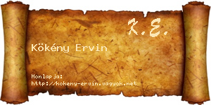 Kökény Ervin névjegykártya