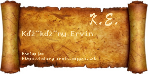 Kökény Ervin névjegykártya